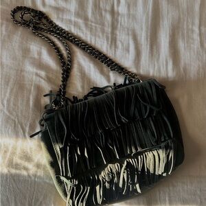 Tory Burch forest green suede purse